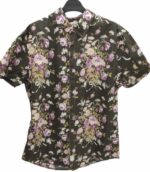 CHEMISE MARRON AVEC FLEUR VIOLETTE TAILLE S BY LEE COOPER