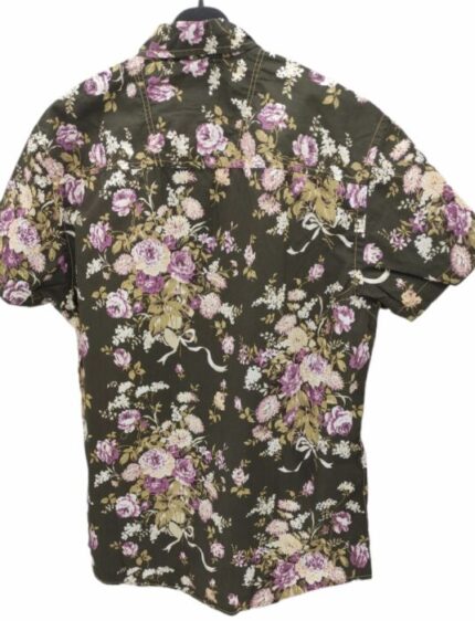 CHEMISE MARRON AVEC FLEUR VIOLETTE TAILLE S BY LEE COOPER