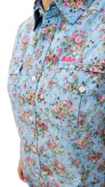 CHEMISE BLEUE À FLEURS ROSES TAILLE S BY LEE COOPER