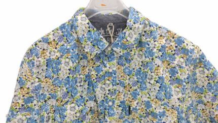 CHEMISE BLANCHE À FLEURS BLEUES TAILLE S BY HEROD