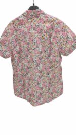 CHEMISE BLANCHE À FLEURS ROSES MANCHES COURTES TAILLE S BY HEROD