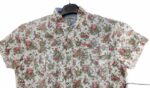 CHEMISE BLANCHE À FLEURS ROUGES MANCHES COURTES TAILLE L PAR LEE COOPER