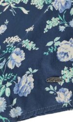 CHEMISE BLEU FONCÉ A FLEURES BLEUES CLAIRES MANCHES COURTES TAILLE M PAR LEE COOPER