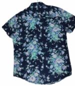 CHEMISE BLEU FONCÉ A FLEURES BLEUES CLAIRES MANCHES COURTES TAILLE M PAR LEE COOPER