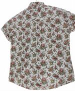 CHEMISE BLANCHE À FLEURS ROUGES MANCHES COURTES TAILLE M PAR LEE COOPER