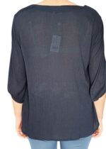 MAGLIETTA DONNA NERA MANICHE A 3/4 TAG. XS, S, M, L, XL BY ORIGINAL MARINES