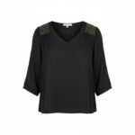 MAGLIETTA DONNA NERA MANICHE A 3/4 TAG. XS, S, M, L, XL BY ORIGINAL MARINES