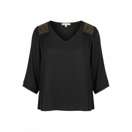 MAGLIETTA DONNA NERA MANICHE A 3/4 TAG. XS, S, M, L, XL BY ORIGINAL MARINES