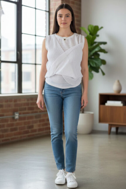 CANOTIERA DONNA BIANCO TAG. XS, S, M BY ORIGINAL MARINES