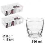 BICCHIERI IN VETRO (6 pz.) PER ACQUA VINO COCKTAI 260 ml.  CASA RISTORANTE BAR PUB