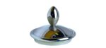 BARATTOLO BOMBE' VETRO / ACCIAIO 21 CM. Diam. 9,5 cm.   by  Morinox