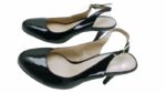 Décolleté nere in vernice con cinturino slingback e tacco 9 cm