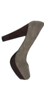 SCARPE DONNA DECOLTE TACCO ALTO MARRONE BEIGE TAG.37 BY CONBIPEL MADE IN ITALY