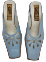 SCARPE SABOT DONNA VERA PELLE TACCO 7 cm.  TAG. 37