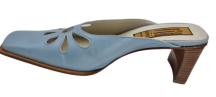 SCARPE SABOT DONNA VERA PELLE TACCO 7 cm.  TAG. 37