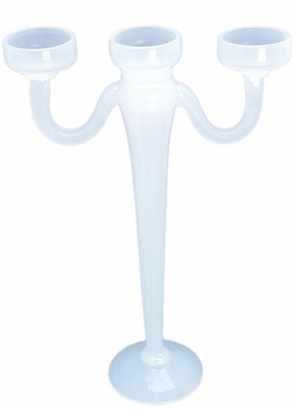 CANDELABRO IN VETRO BIANCO