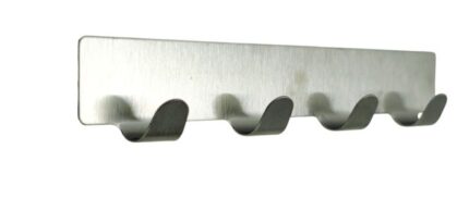 GANCI APPENDITUTTO IN ACCIAIO INOX AUTOADESIVO 16 CM.