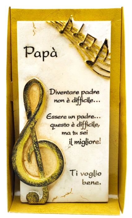 DEDICA AL PAPA' PIETRA SCOLPITA 15 X 7,5 cm.