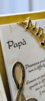 DEDICA AL PAPA' PIETRA SCOLPITA 15 X 7,5 cm.