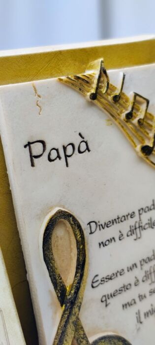 DEDICA AL PAPA' PIETRA SCOLPITA 15 X 7,5 cm.