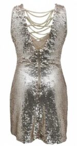 TUTA CORTA IN PAILLETTES ORO BY HELLEN BARRETT  TAG. XS