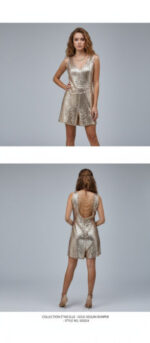TUTA CORTA IN PAILLETTES ORO BY HELLEN BARRETT  TAG. XS