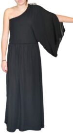 ABITO MONOSPALLA NERO ELEGANTE LUNGO  TAG.