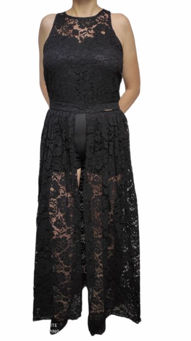 ELEGANTE  ABITO TUTA IN PIZZO NERA