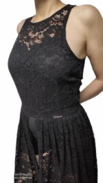 ELEGANTE  ABITO TUTA IN PIZZO NERA