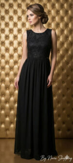 ABITO DONNA LUNGO ELEGANTE TOP IN PIZZO