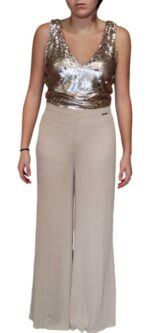 ABITO CERIMONIE DONNA PAILLETTE BEIGE BY HELLEN BARRETT TAG.