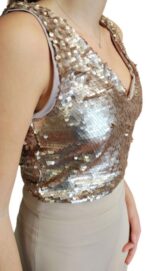 ABITO CERIMONIE DONNA PAILLETTE BEIGE BY HELLEN BARRETT TAG.