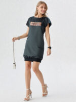 Mini Dress Luxury in Raso con Dettaglio Gioiello