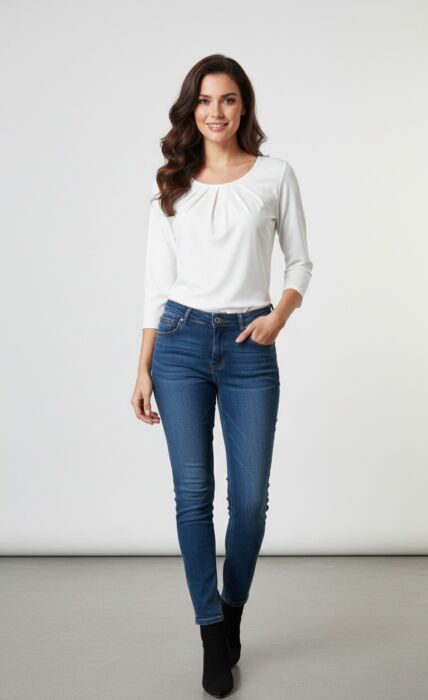 maglia bianca da donna a maniche a 3/4 by Orsay