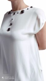 BLUSE DONNA BIANCO DAL TAGLIA DRITTO BY