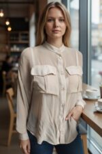 CAMICIA DONNA IN CHIFFON LEGGERA