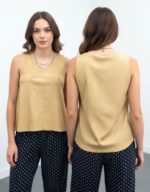TOP SENZA MANICHE DONNA GIALLO CHIARO