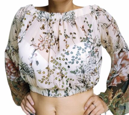 TOP CORTO FLOREALE DONNA
