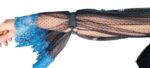 Robe courte bicolore noire et bleue en tulle et dentelle