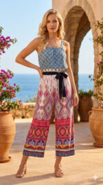 tuta intera a gamba larga multicolore by J'AIME'