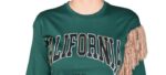 abito t-shirt verde con pizzo laterale e la stampa "CALIFORNIA" by j'aime