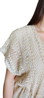 cardigan copricostume lungo all'uncinetto da donna