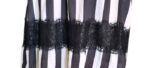 abito classico a portafoglio bianco e nero con uno scollo a V