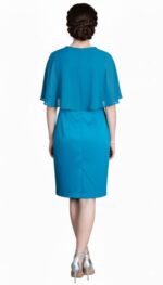 abito elegante tubino blu cobalto o turchese