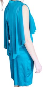 abito elegante tubino blu cobalto o turchese