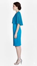 abito elegante tubino blu cobalto o turchese