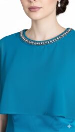 abito elegante tubino blu cobalto o turchese