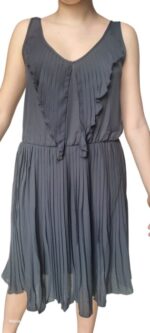 abito grigio a pieghe con scollo a V senza maniche by originale marines