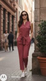 tuta intera (jumpsuit) color malva o bordeaux by orsay