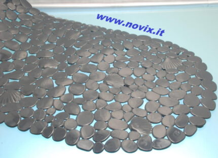 TAPIS DE BAIN ANTIDÉRAPANT GRIS  GALETS  35 x 70
